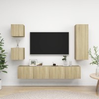 vidaXL 5 Piece TV Stand Sets Sonoma Oak Engineered Wood