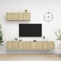 vidaXL TV Stands 3 Pcs Sonoma Oak Engineered Wood