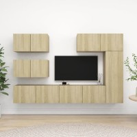 vidaXL 6 Piece TV Stand Set Sonoma Oak Engineered Wood