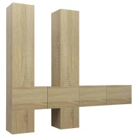 vidaXL 6 Piece TV Stand Set Sonoma Oak Engineered Wood