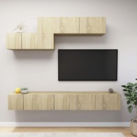 vidaXL 6 Piece TV Stand Set Sonoma Oak Engineered Wood