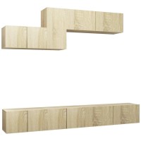 vidaXL 6 Piece TV Stand Set Sonoma Oak Engineered Wood