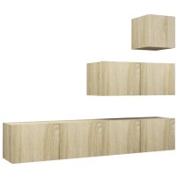 vidaXL 4 Piece TV Stand Set Sonoma Oak Engineered Wood