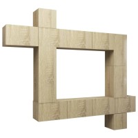 vidaXL 9 Piece TV Stand Set Sonoma Oak Engineered Wood