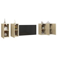 Vidaxl Tv Cabinets 4 Pcs Sonoma Oak 12X11.8X23.6 Engineered Wood