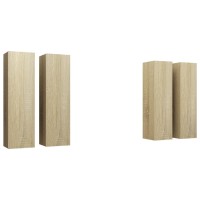 Vidaxl Tv Cabinets 4 Pcs Sonoma Oak 12X11.8X43.3 Engineered Wood