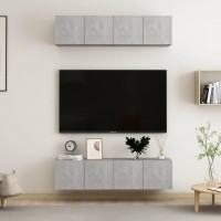 vidaXL TV Stands 4 Pcs Concrete Gray 23.6