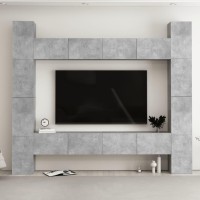 vidaXL 8 Piece TV Stand Set Concrete Gray Engineered Wood