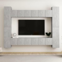 vidaXL 10 Piece TV Stand Set Concrete Gray Engineered Wood