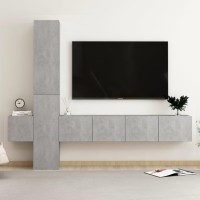 vidaXL 5 Piece TV Stand Set Concrete Gray Engineered Wood