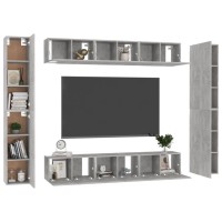 vidaXL 10 Piece TV Stand Set Concrete Gray Engineered Wood