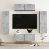 vidaXL 4 Piece TV Stand Set Concrete Gray Engineered Wood