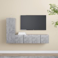 vidaXL 3 Piece TV Stand Set Concrete Gray Engineered Wood