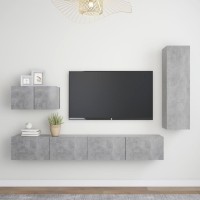 vidaXL 4 Piece TV Stand Set Concrete Gray Engineered Wood