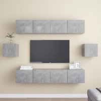 vidaXL 6 Piece TV Stand Set Concrete Gray Engineered Wood