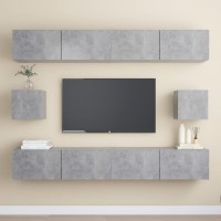 vidaXL 6 Piece TV Stand Set Concrete Gray Engineered Wood