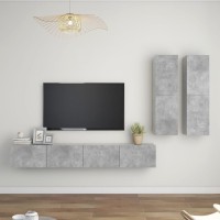 vidaXL 4 Piece TV Stand Set Concrete Gray Engineered Wood