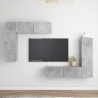 vidaXL 4 Piece TV Stand Set Concrete Gray Engineered Wood