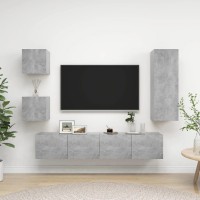 vidaXL 5 Piece TV Stand Set Concrete Gray Engineered Wood