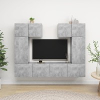 vidaXL 6 Piece TV Stand Set Concrete Gray Engineered Wood