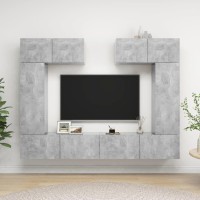 vidaXL 6 Piece TV Stand Set Concrete Gray Engineered Wood