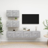 vidaXL 4 Piece TV Stand Set Concrete Gray Engineered Wood