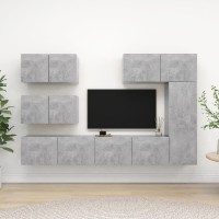 vidaXL 6 Piece TV Stand Set Concrete Gray Engineered Wood