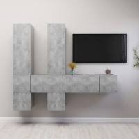 vidaXL 7 Piece TV Stand Set Concrete Gray Engineered Wood