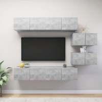 vidaXL 6 Piece TV Stand Set Concrete Gray Engineered Wood