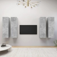 Vidaxl Tv Cabinets 4 Pcs Concrete Gray 12X11.8X43.3 Engineered Wood