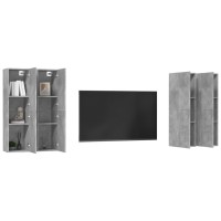 Vidaxl Tv Cabinets 4 Pcs Concrete Gray 12X11.8X43.3 Engineered Wood