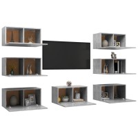 Vidaxl Tv Cabinets 7 Pcs Concrete Gray 12X11.8X23.6 Engineered Wood