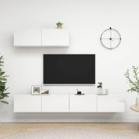 vidaXL TV Stands 3 Pcs High Gloss White Engineered Wood