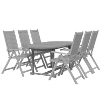 vidaXL 7 Piece Patio Dining Set Solid Wood Acacia