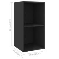 vidaXL 3 Piece TV Stand Set High Gloss Black Engineered Wood