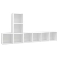 vidaXL 3 Piece TV Stand Set White Engineered Wood