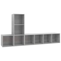 vidaXL 3 Piece TV Stand Set Concrete Gray Engineered Wood