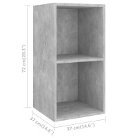 vidaXL Wall-mounted TV Stands 4 pcs Concrete Gray Engineered Wood