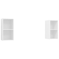 Vidaxl Wall-Mounted Tv Cabinets 2 Pcs White Engineered Wood