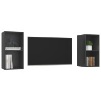 Vidaxl Wall-Mounted Tv Cabinets 2 Pcs Gray Engineered Wood