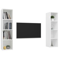 vidaXL Wall-mounted TV Stands 2 Pcs White Engineered Wood