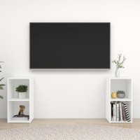 Vidaxl Tv Cabinets 2 Pcs White 28.3X13.8X14.4 Engineered Wood