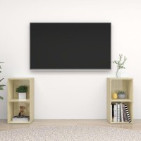 Vidaxl Tv Cabinets 2 Pcs Sonoma Oak 28.3X13.8X14.4 Engineered Wood