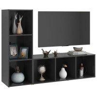 Vidaxl Tv Cabinets 2 Pcs Gray 42.1X13.8X14.6 Engineered Wood