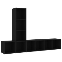 Vidaxl 3 Piece Tv Cabinet Set Black Engineered Wood