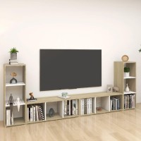 vidaXL TV Stands 4 Pcs White and Sonoma Oak 42.1