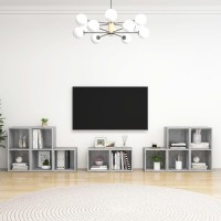 vidaXL 8 Piece TV Stand Set Concrete Gray Engineered Wood