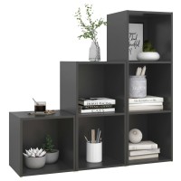 vidaXL 3 Piece TV Stand Set Gray Engineered Wood