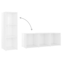 vidaXL 3 Piece TV Stand Set High Gloss White Engineered Wood