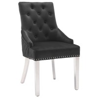 vidaXL Dining Chairs 4 pcs Black Velvet